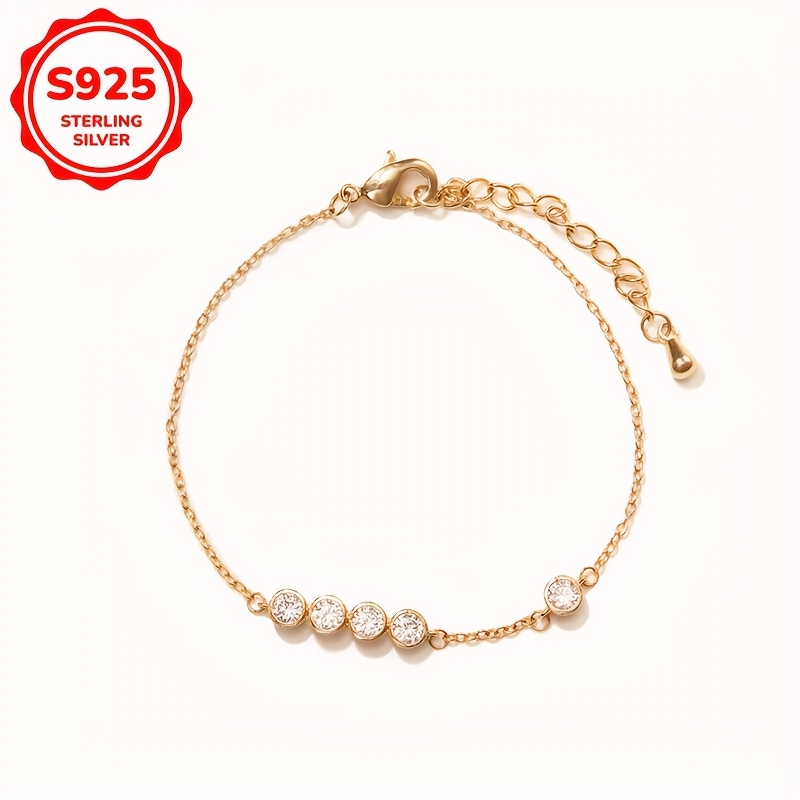 925 Silver Synthetic Zirconia Bead Bracelet